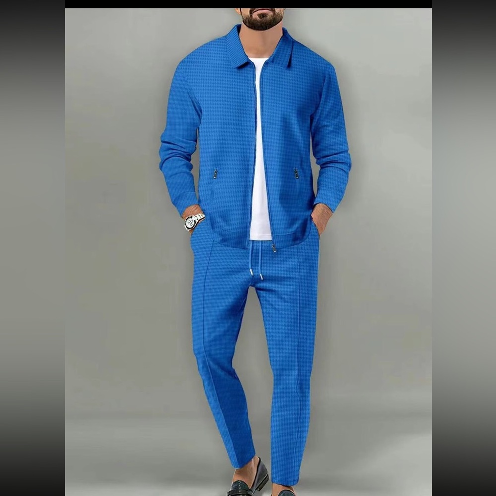 Men’s Two-Piece set Outfit In Blue XL